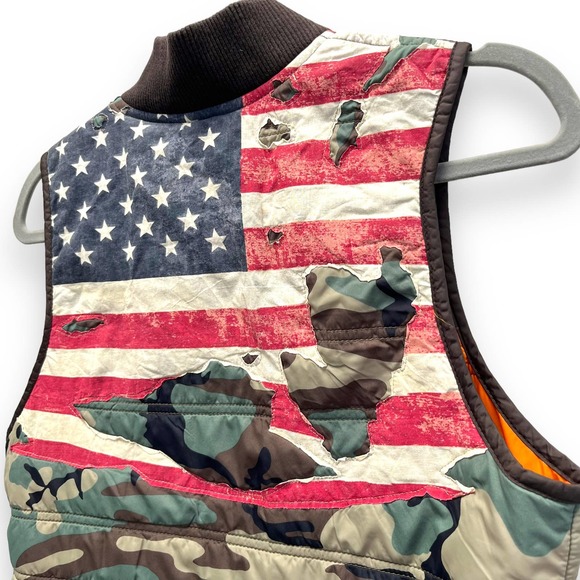 Ralph Lauren Denim & Supply American Flag Camo Puffer Vest Size Medium - Picture 8 of 11